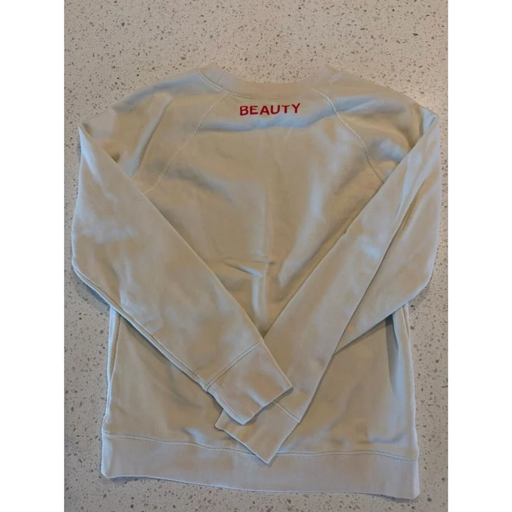 J. Crew Cream Crewneck Beaute Beuty Gold Sweater  XS